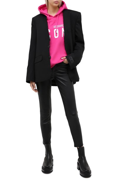 Хлопковое худи DSQUARED2 розового цвета по цене 32450 руб., арт. S80GU0004/S25042, фото 2 Хлопковое худи DSQUARED2, арт. S80GU0004/S25042, фото 2