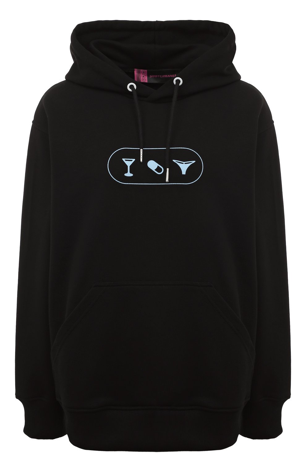 Хлопковое худи SUBTERRANEI черного цвета по цене 30000 руб., арт. P23subss23-029, фото 1 Хлопковое худи SUBTERRANEI, арт. P23subss23-029, фото 1