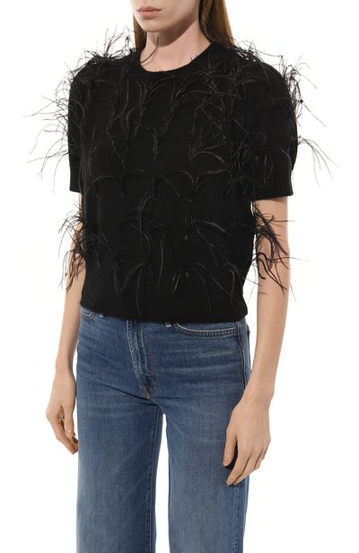 Пуловер из шерсти и кашемира P.A.R.O.S.H. черного цвета по цене 46850 руб., арт. LUCY-D540703P, фото 3 Пуловер из шерсти и кашемира P.A.R.O.S.H., арт. LUCY-D540703P, фото 3