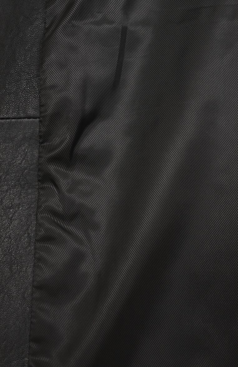 Женский кожаный жакет WEEKEND MAX MARA черного цвета, арт. MARAT | Фото 7 (Материал подклада: Синтетический материал; Рукава: Длинные; Материал внешний: Натуральная кожа; Длина (для топов): Удлиненные; Женское Кросс-КТ: Жакет-одежда, Замша и кожа; Стили: Кэжуэл; 1-2-бортные: Однобортные; Автоматизация ТО: Проставлено; Автоматизация состава: Проставлено)