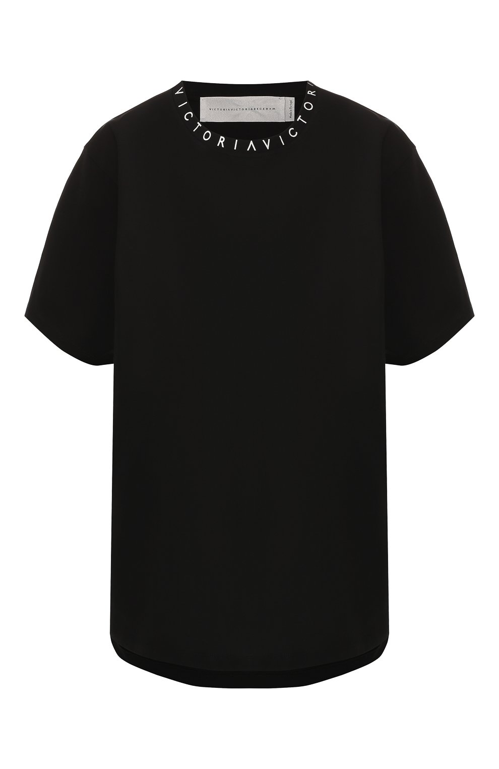 Хлопковая футболка VICTORIA, VICTORIA BECKHAM черного цвета по цене 8620 руб., арт. JYVV 072E PAW19 C0TT0N JERSEY, фото 1 Хлопковая футболка VICTORIA, VICTORIA BECKHAM, арт. JYVV 072E PAW19 C0TT0N JERSEY, фото 1
