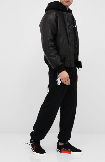 Текстильные кеды vulcanized OFF-WHITE черного цвета по цене 21050 руб., арт. 0MIA085E20FAB0011025, фото 2 Текстильные кеды vulcanized OFF-WHITE, арт. 0MIA085E20FAB0011025, фото 2