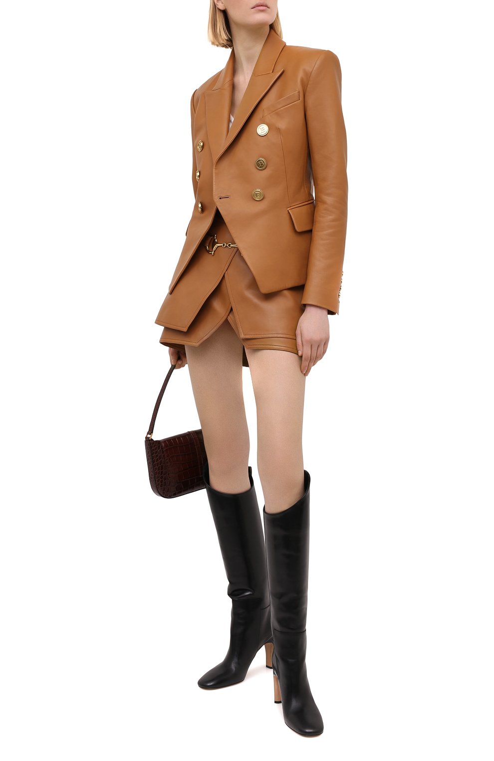 Кожаная юбка BALMAIN, арт. UF04082/L057, фото 2