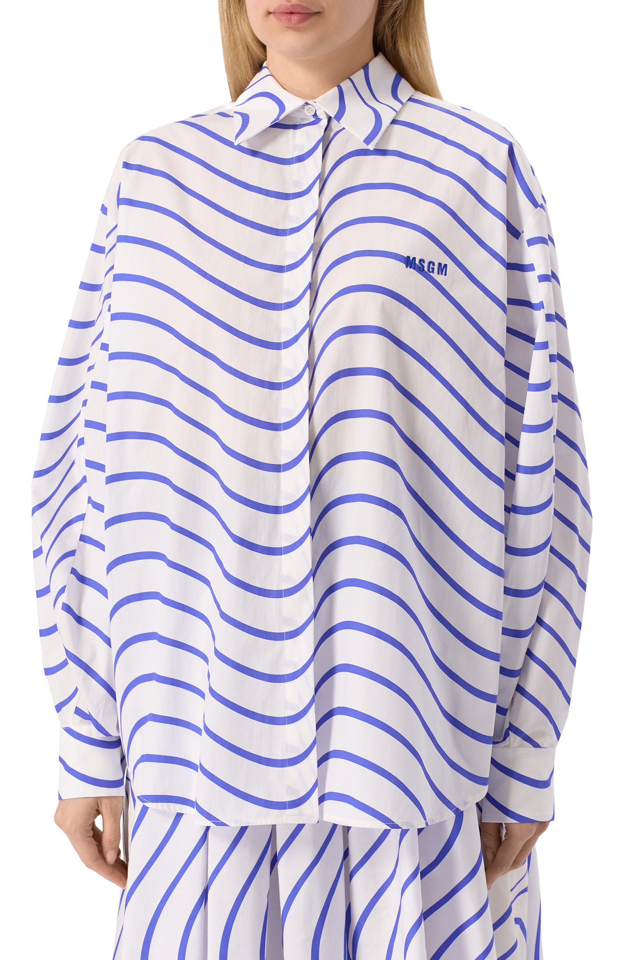 Хлопковая рубашка MSGM белого цвета по цене 35150 руб., арт. 3842MDE14X 257352/257352, фото 3 Хлопковая рубашка MSGM, арт. 3842MDE14X 257352/257352, фото 3