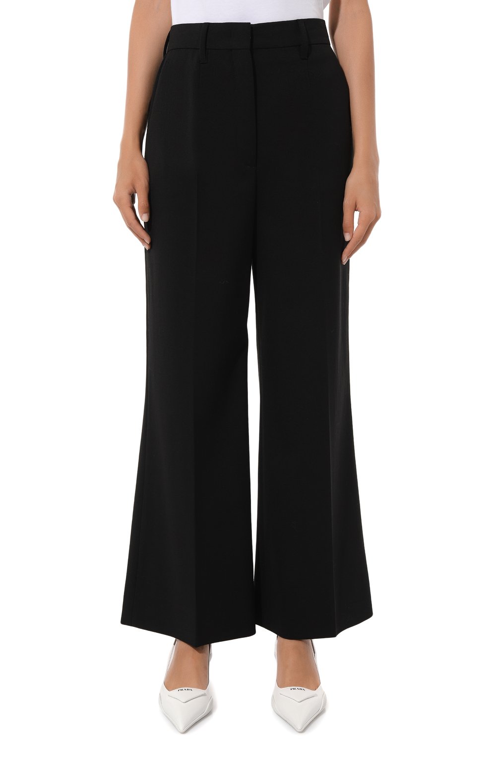 Шерстяные брюки PRADA черного цвета по цене 125000 руб., арт. P283EC-1XMX-F0002-212, фото 3 Шерстяные брюки PRADA, арт. P283EC-1XMX-F0002-212, фото 3