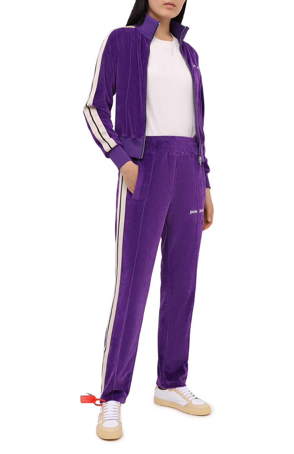 Хлопковые брюки PALM ANGELS фиолетового цвета по цене 37600 руб., арт. PWCA035F20FAB0033701, фото 2 Хлопковые брюки PALM ANGELS, арт. PWCA035F20FAB0033701, фото 2