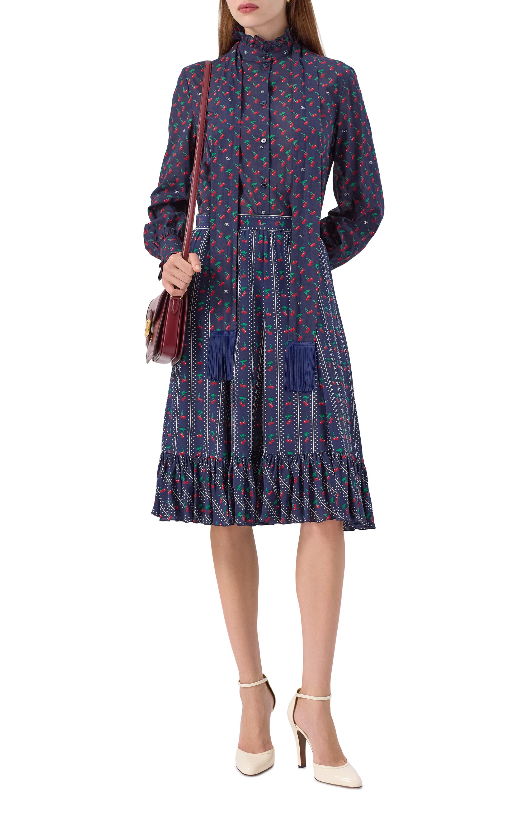 Шелковая юбка VALENTINO, арт. 7B3RADK6/9FR, фото 2