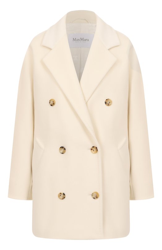 Полупальто из шерсти и кашемира Max Mara REBUS Кремовый REBUS