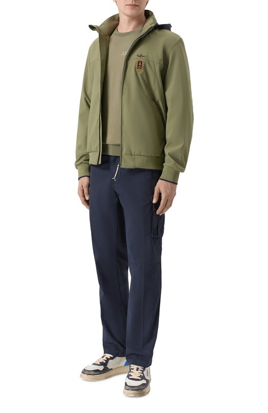 Хлопковый свитшот Aeronautica Militare FE2099UJ00725 Хаки  FE2099UJ00725 Фото 2