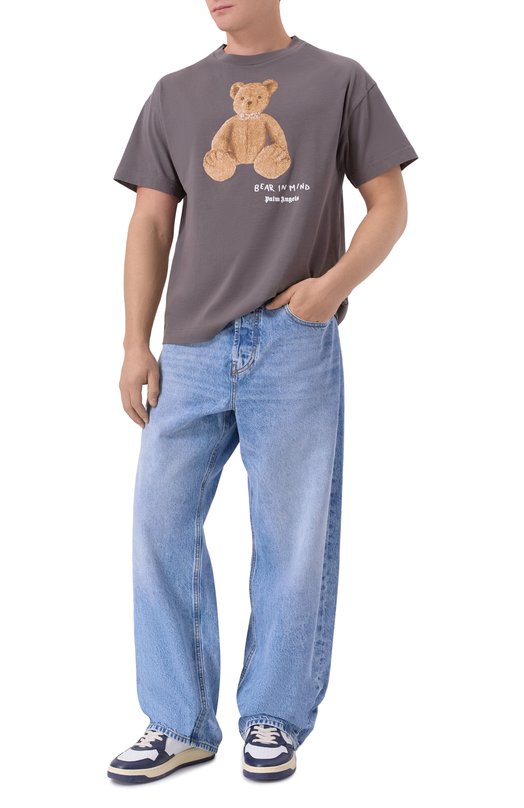 Хлопковая футболка Palm Angels PMAA109F25JER00A Бежевый  PMAA109F25JER00A Фото 2