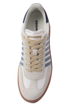 Мужские комбинированные кеды boxer DSQUARED2 разноцветного цвета, арт. SNM0426/16808283 | Фото 7 (Материал сплава: Проставлено; Материал внешний: Натуральная кожа, Текстиль; Подошва: Массивная; Драгоценные камни: Проставлено; Материал внутренний: Натуральная кожа; Кросс-КТ: Низкие; Стили: Классический; Материал утеплителя: Без утеплителя)