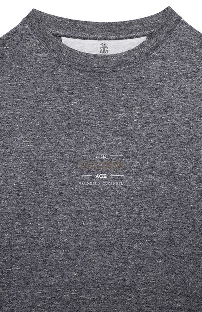 Футболка изо льна и хлопка BRUNELLO CUCINELLI, арт. BW835T148C, фото 3