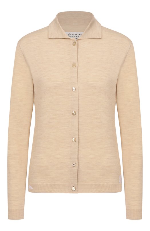 Шерстяной кардиган Maison Margiela S51HP0030/M13235 Бежевый S51HP0030/M13235