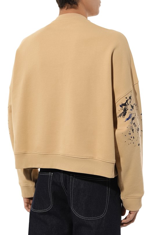 Хлопковый свитшот Moschino Бежевый, фото 4