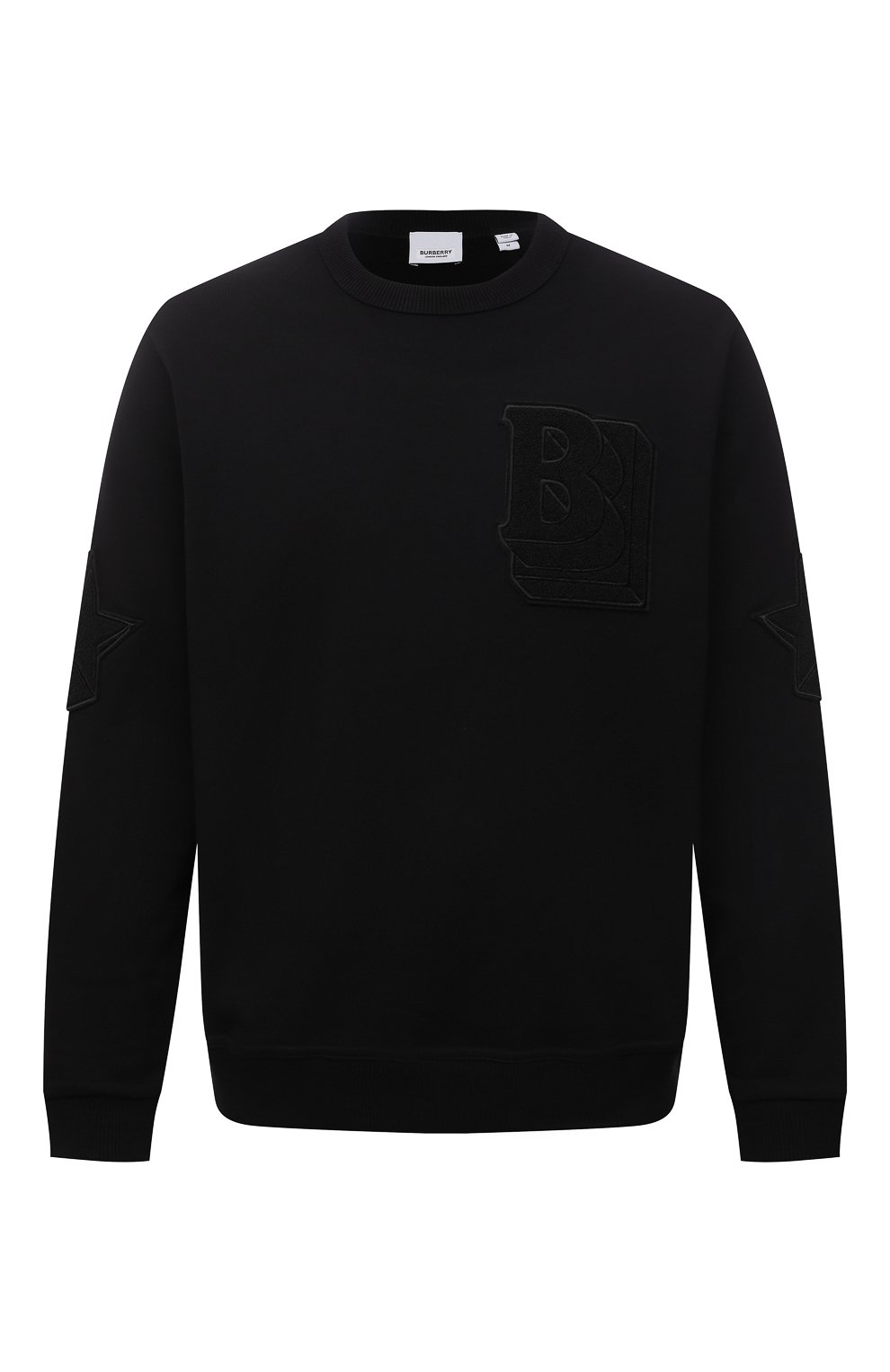 Хлопковый свитшот BURBERRY черного цвета по цене 72200 руб., арт. 8045498, фото 1 Хлопковый свитшот BURBERRY, арт. 8045498, фото 1