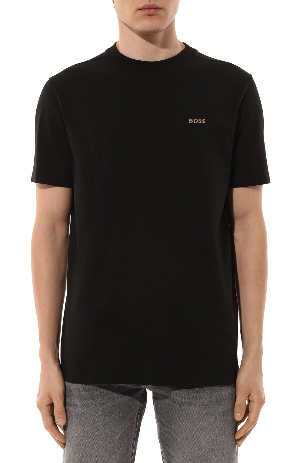 Хлопковая футболка BOSS GREEN черного цвета по цене 7490 руб., арт. 50506373, фото 3 Хлопковая футболка BOSS GREEN, арт. 50506373, фото 3