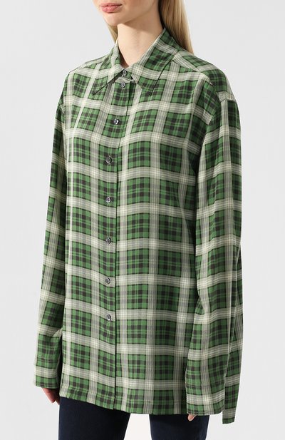 Шелковая рубашка MARC JACOBS (THE) зеленого цвета по цене 34100 руб., арт. M4007811, фото 3 Шелковая рубашка MARC JACOBS (THE), арт. M4007811, фото 3
