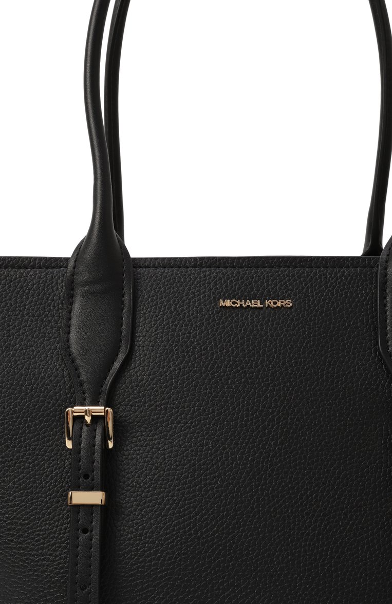 Женская сумка-тоут moore MICHAEL MICHAEL KORS черного цвета, арт. 30R5G90T7L | Фото 3 (Материал сплава: Проставлено; Драгоценные камни: Проставлено; Размер: medium; Мат�ериал: Натуральная кожа)