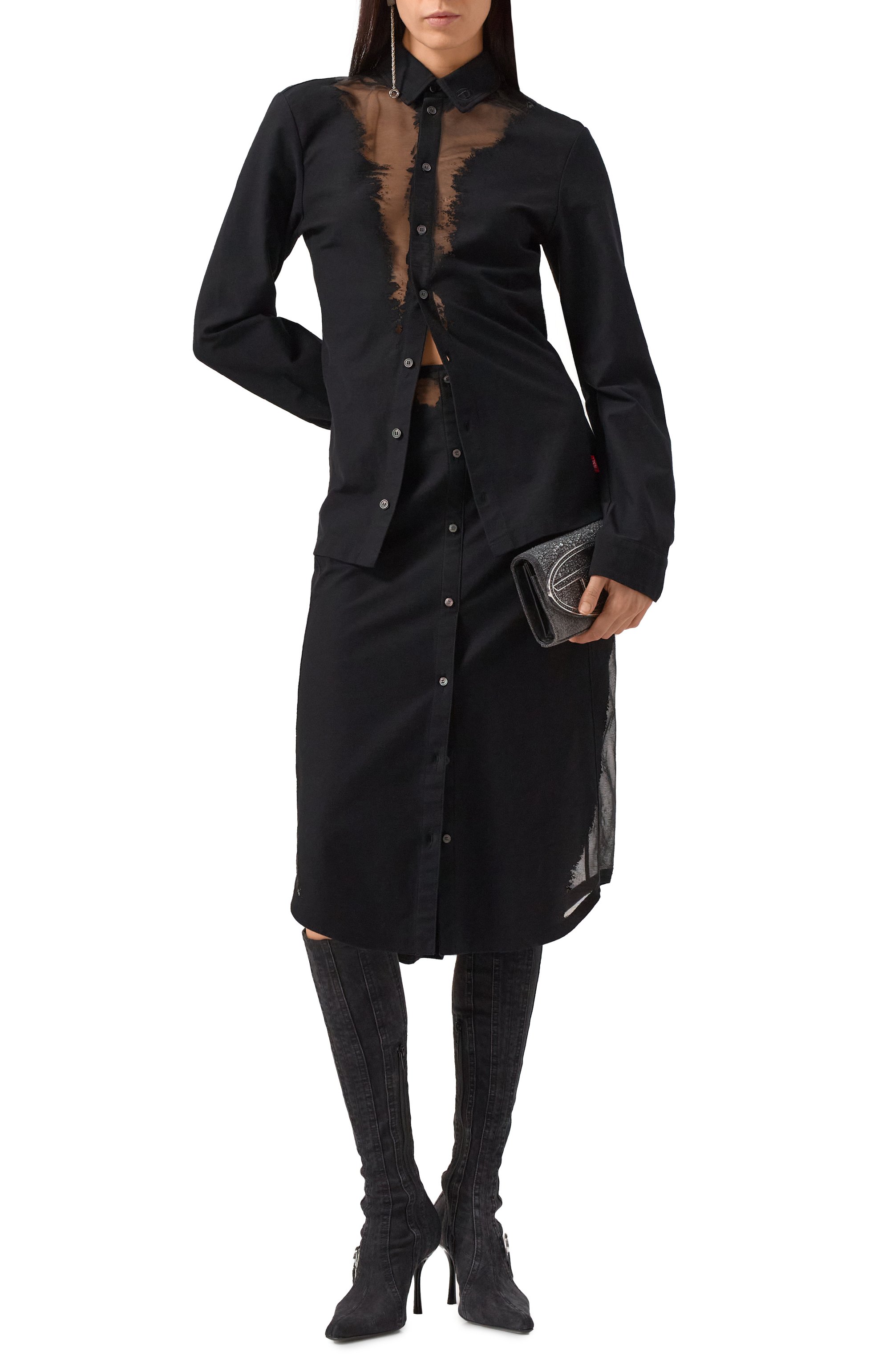 Хлопковая рубашка DIESEL, арт. A16393/0SHAY, фото 2