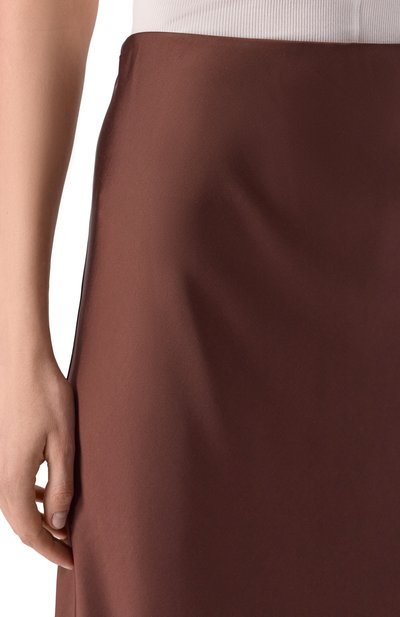 Атласная юбка SEVEN LAB коричневого цвета по цене 18900 руб., арт. 126-S-W-12-00-081, фото 5 Атласная юбка SEVEN LAB, арт. 126-S-W-12-00-081, фото 5
