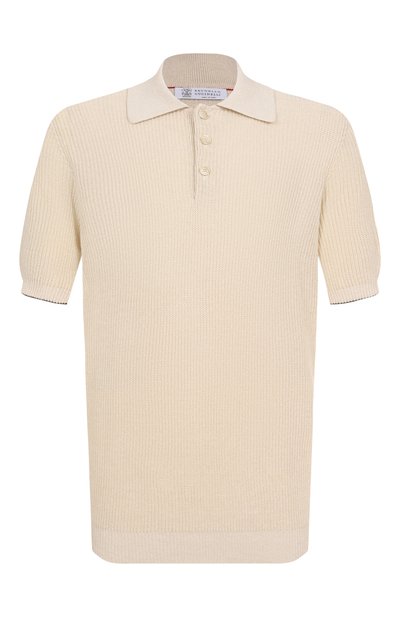 Мужская поло изо льна и хлопка BRUNELLO CUCINELLI, арт. M2L707715