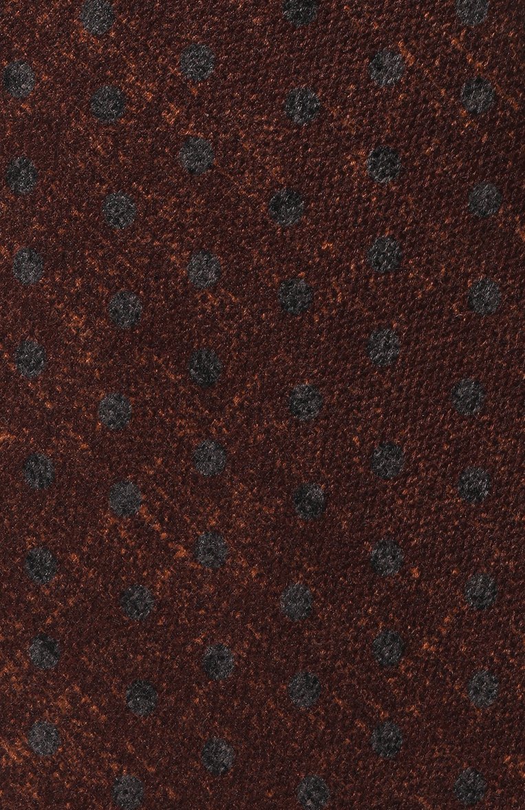 Мужской шелковый галстук KITON коричневого цвета, арт. UCRVKPC07H08 | Фото 4 (Принт: С принтом; Материал: Текстиль, Шелк; Материал сплава: Проставлено; Нос: Не проставлено)
