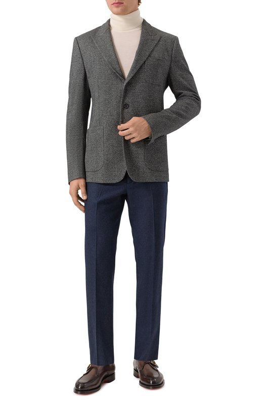 Пиджак из хлопка и шерсти Dolce & Gabbana G2VH2T/FC7AY Серый  G2VH2T/FC7AY Фото 2