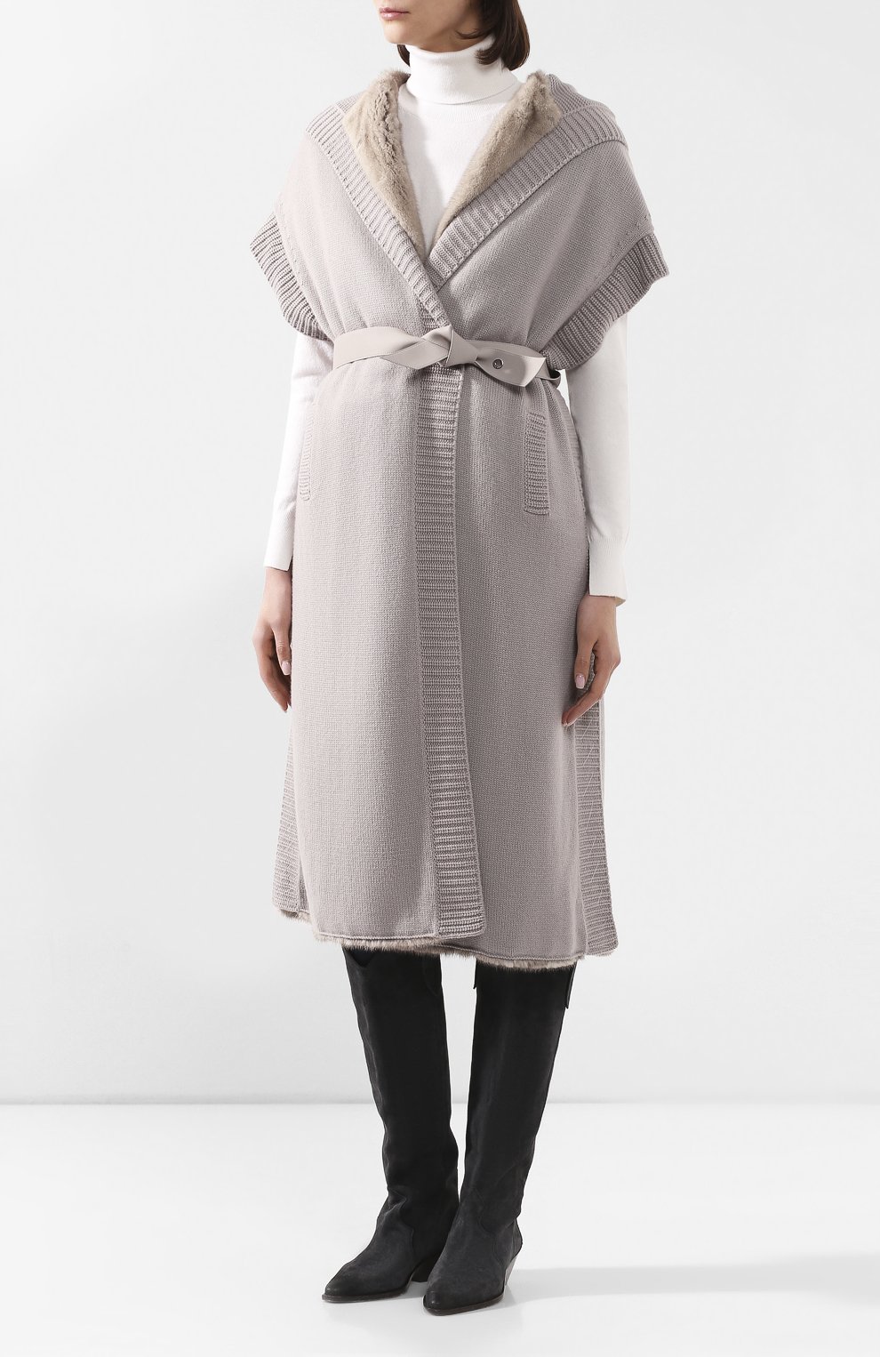 Пальто с мехом норки LORO PIANA, арт. FAG3852, фото 7