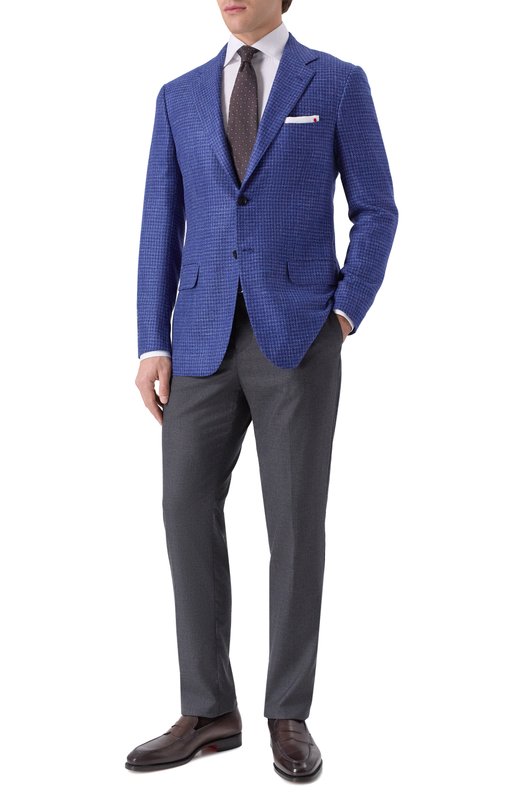 Пиджак из шерсти и кашемира Kiton UG81K0639E01 Синий  UG81K0639E01 Фото 2