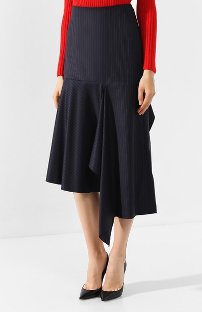 Шерстяная юбка BALENCIAGA темно-синего цвета по цене 67300 руб., арт. 518170/TFT06, фото 3 Шерстяная юбка BALENCIAGA, арт. 518170/TFT06, фото 3