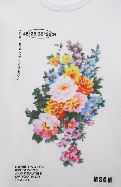 Хлопковая футболка MSGM KIDS, арт. MS028832, фото 3