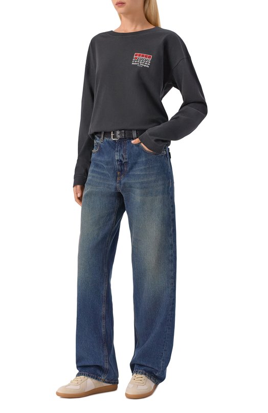 Хлопковый лонгслив Maison Margiela S51GC0538/S24567 Чёрный  S51GC0538/S24567 Фото 2