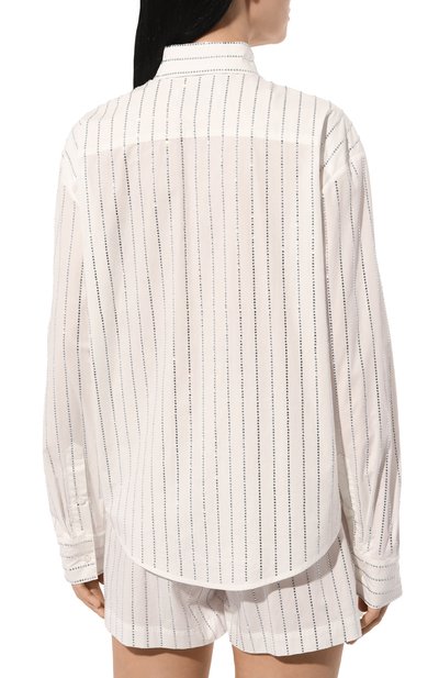 Хлопковая рубашка с отделкой стразами GIUSEPPE DI MORABITO, арт. 02PST0227RC 02289, фото 4