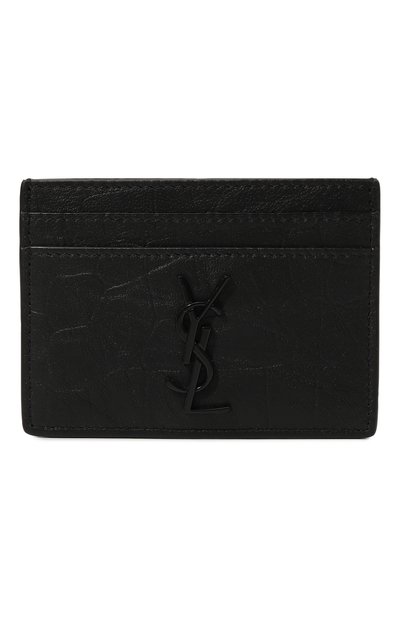 Мужской кожаный футляр для кредитных карт с тиснением SAINT LAURENT, арт. 485631/C9H0U
