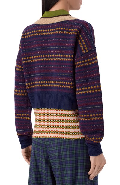 Поло из шерсти и вискозы DRIES VAN NOTEN синего цвета по цене 99500 руб., арт. 011226/4760, фото 4 Поло из шерсти и вискозы DRIES VAN NOTEN, арт. 011226/4760, фото 4