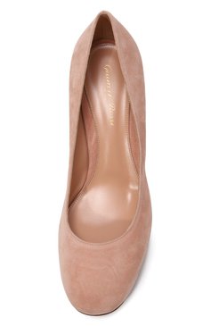 Женские замшевые туфли linda 60 GIANVITO ROSSI бежевого цвета, арт. G21309.60RIC.CAMPEAH | Фото 6 (Подошва: Плоская; Каблук высота: Средний; Материал сплава: Проставлено; Материал внутренний: Натуральная кожа; Драгоценные камни: Проставлено; Каблук тип: Устойчивый; Материал внешний: Замша, Натуральная кожа)