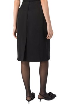 Женская шерстяная юбка BALENCIAGA черного цвета, арт. 814083/TPT24 | Фото 4 (Длина Ж (юбки, платья, шорты): До колена; Материал внешний: Шерсть; Стили: Кэжуэл; Женское Кросс-КТ: Юбка-карандаш; Материал подклада: Купро)