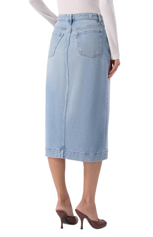 Джинсовая юбка Amber Midi Skirt 7 For All Mankind 7U400C10-1ZW Голубой  7U400C10-1ZW Фото 4
