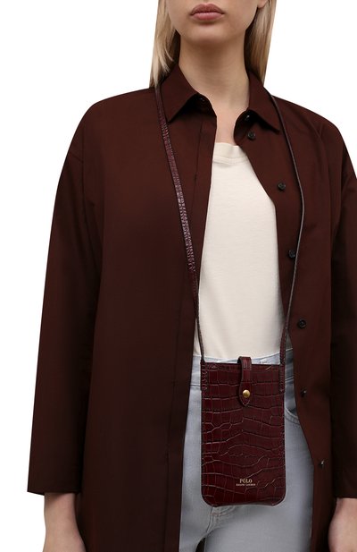 Кожаный чехол для телефона POLO RALPH LAUREN бордового цвета по цене 18800 руб., арт. 427839557, фото 2 Кожаный чехол для телефона POLO RALPH LAUREN, арт. 427839557, фото 2