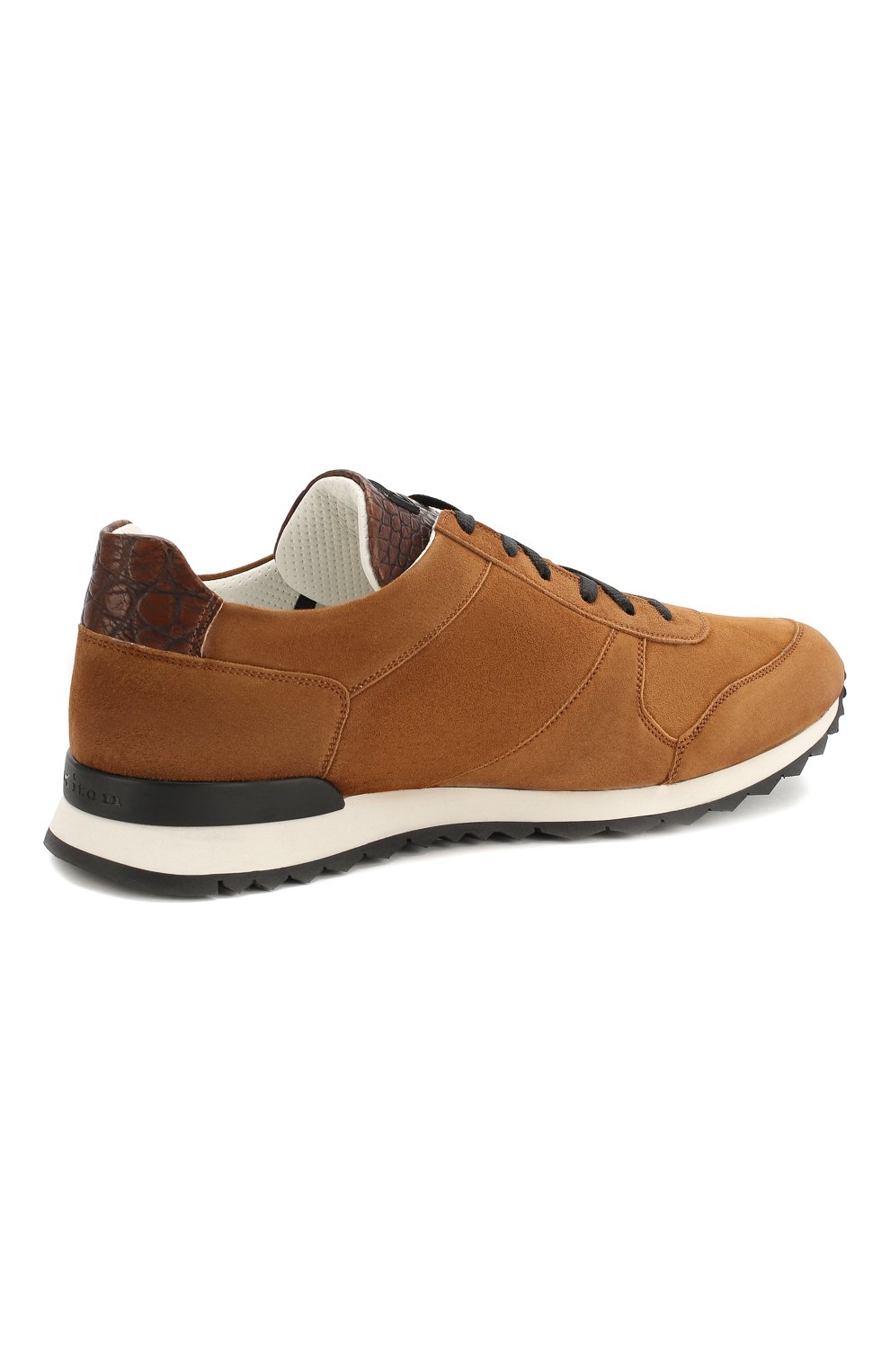 Замшевые кроссовки с отделкой из кожи крокодила KITON, арт. USSB0RIN00024, фото 4