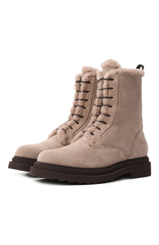Замшевые ботинки Brunello Cucinelli MZSFG3123 Бежевый MZSFG3123