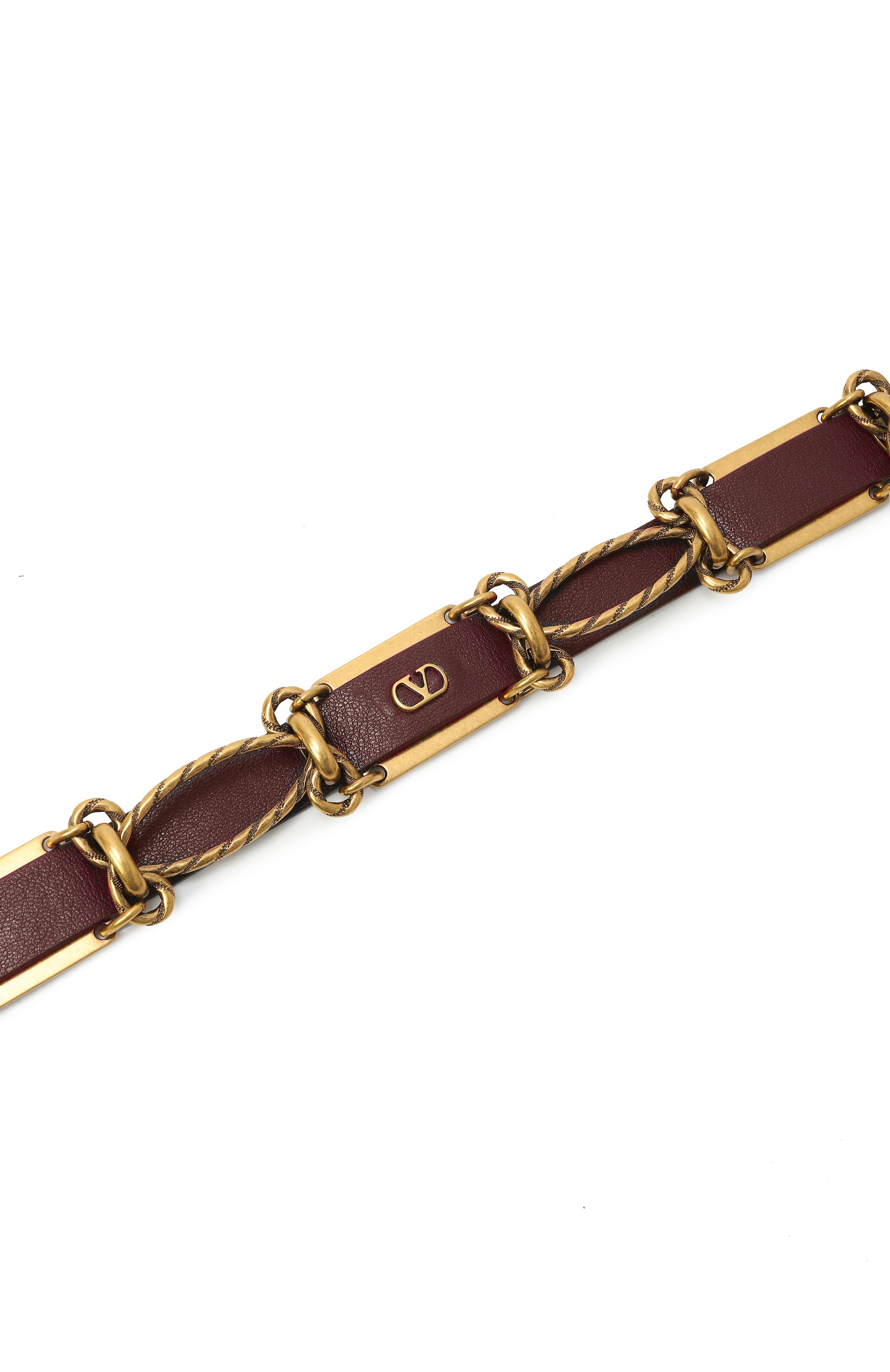 Комбинированный пояс VALENTINO темно-коричневого цвета по цене 171500 руб., арт. 7W2T0SR4/FGF, фото 4 Комбинированный пояс VALENTINO, арт. 7W2T0SR4/FGF, фото 4