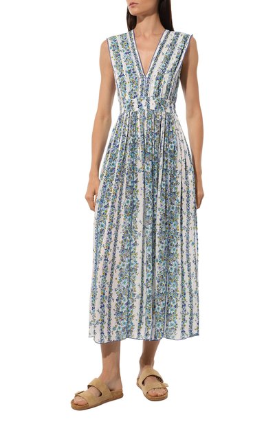 Платье из вискозы POUPETTE ST BARTH синего цвета по цене 46400 руб., арт. W4XS24LBWFB, фото 3 Платье из вискозы POUPETTE ST BARTH, арт. W4XS24LBWFB, фото 3