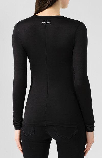 Лонгслив-хенли из смеси шелка и шерсти TOM FORD, арт. TSJ257-FAX544, фото 4