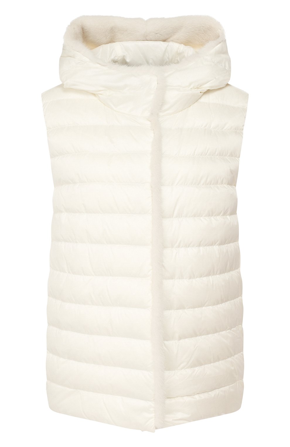 Пуховый жилет beurre MONCLER белого цвета по цене 166700 руб., арт. F1-093-1B105-01-C0357, фото 1 Пуховый жилет beurre MONCLER, арт. F1-093-1B105-01-C0357, фото 1