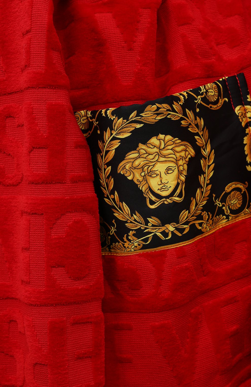 Хлопковый халат VERSACE красного цвета по цене 69850 руб., арт. ZACJ00008/ZC0SP052, фото 5 Хлопковый халат VERSACE, арт. ZACJ00008/ZC0SP052, фото 5
