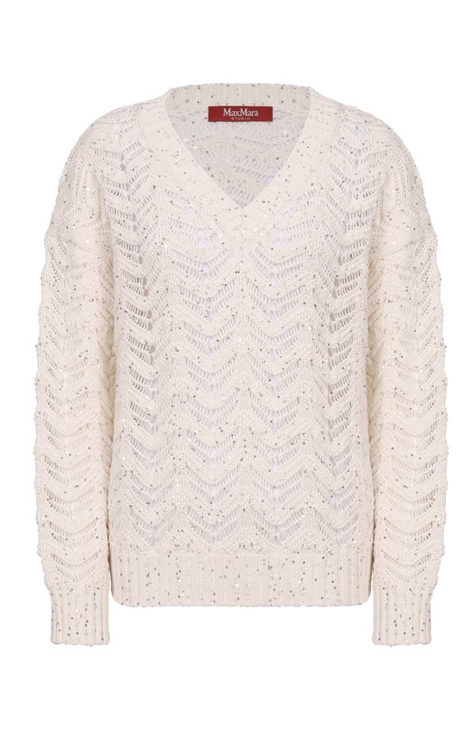 Хлопковый свитер Max Mara Studio MSTFELIN0 Кремовый MSTFELIN0