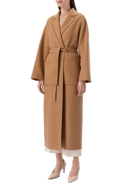 Кашемировое пальто LORO PIANA бежевого цвета по цене 889500 руб., арт. FAM4140, фото 3 Кашемировое пальто LORO PIANA, арт. FAM4140, фото 3
