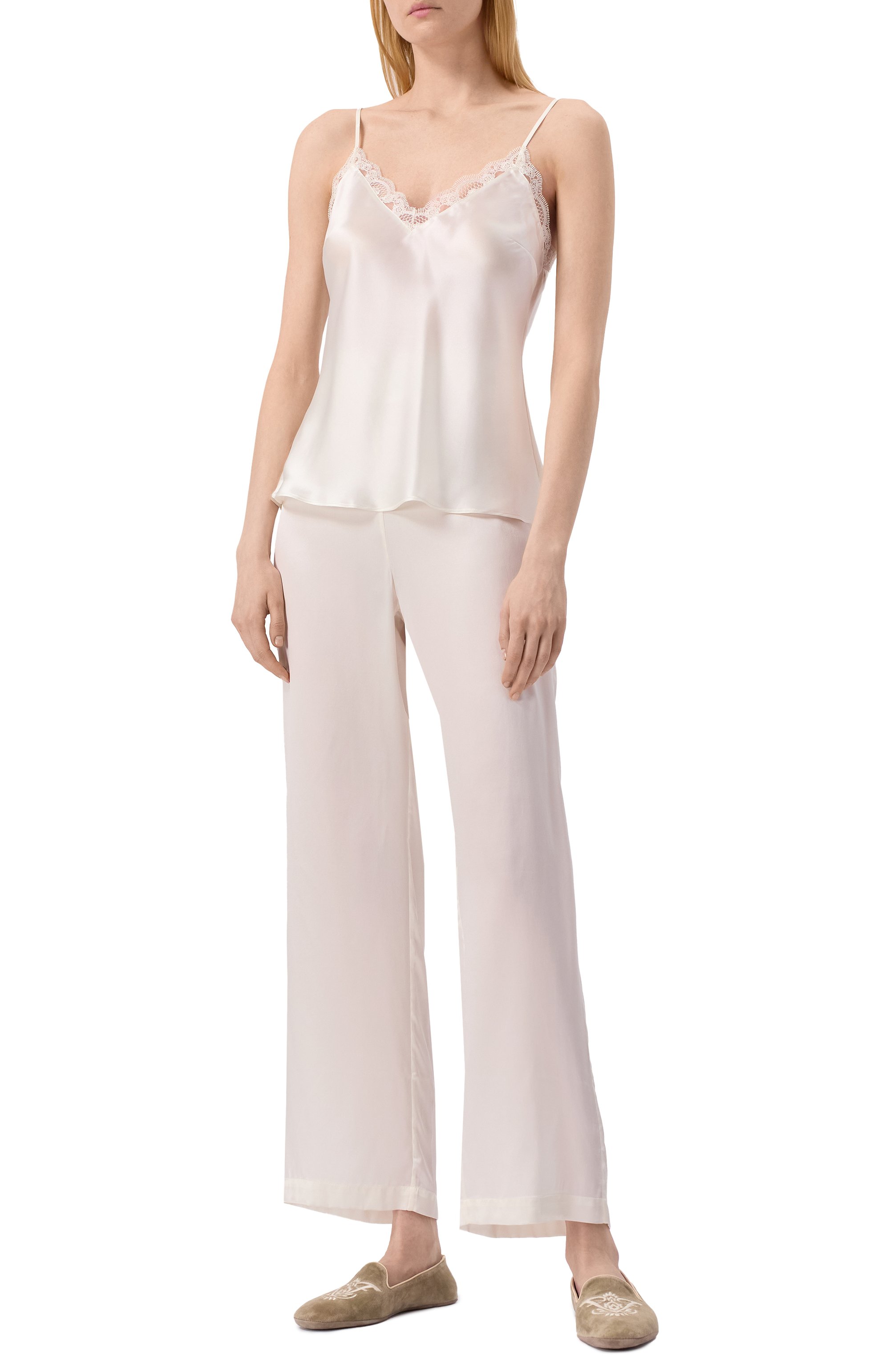 Шелковые брюки SIMONE PERELE белого цвета по цене 27770 руб., арт. 1F8660, фото 2 Шелковые брюки SIMONE PERELE, арт. 1F8660, фото 2