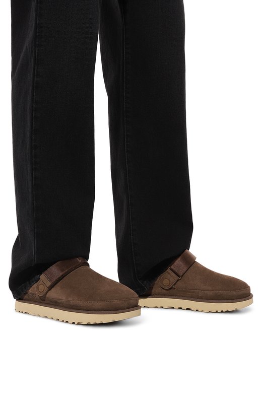 Замшевые сабо Goldenstar UGG 1138252 Коричневый  1138252 Фото 3